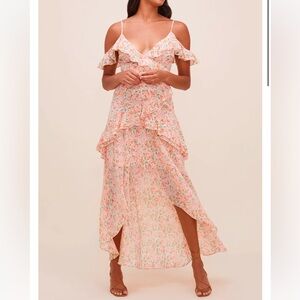 ASTR the label Pemberly floral ruffle high-low dress. Size medium.
